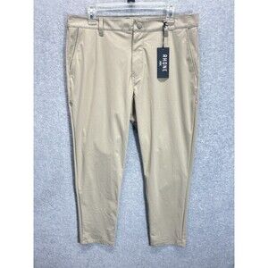 RHONE Commuter Pro Trouser Khaki Slim Straight Fit Adjustable Stretch W34L29
